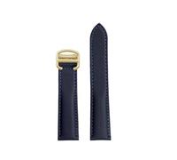 POYNMRE 16 mm, 18, 20, dunkelblaues Nylon-Uhrenarmband, kompatibel mit Cartier London Herren, SANTOS Damen, Rindsleder-Armband(Blue gold,Width 18mm)