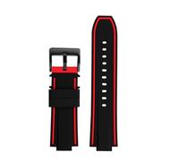 POYNMRE 16 mm Uhrenarmband kompatibel mit Casio GA-2100 Armband GA110 GM-110 GM-5600 GA2100 GA-2110 Serie Herren Sport Silikon(Black red black)