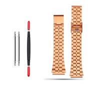 POYNMRE 18 mm Edelstahlarmband, kompatibel mit Casio F-91W SGW400 F91W F84 F105/108/A158W/168 AE1200/1300, Metall-Edelstahlarmband(C-rose)