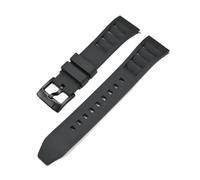 POYNMRE 19/20/21/22/24 mm FKM-Armband, kompatibel mit Tissot Casio, Schnellverschluss, Fluorkautschuk-Uhrenarmband, Swatch X Omega MoonSwatch(Black02-black,21mm)