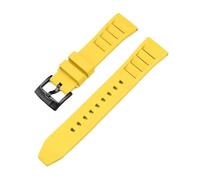 POYNMRE 19/20/21/22/24 mm FKM-Armband, kompatibel mit Tissot Casio, Schnellverschluss, Fluorkautschuk-Uhrenarmband, Swatch X Omega MoonSwatch(Yellow02-black,20mm)