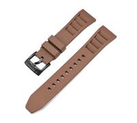 POYNMRE 19/20/21/22/24 mm FKM-Armband, kompatibel mit Tissot Casio, Schnellverschluss, Fluorkautschuk-Uhrenarmband, Swatch X Omega MoonSwatch(Brown02-black,20mm)