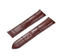 POYNMRE 19 mm, 20, 21, 22, Uhrenarmband aus echtem Leder, kompatibel mit Omega 007 Seamaster 300, Business-Verschluss, Zubehör(Brown-No Buckle,22mm)