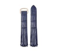 POYNMRE 19 mm 20 Schnellverschluss-Uhrenarmband aus echtem Leder, kompatibel mit Cartier Roadster W6206018 W6206017, Nylon-Armband for Herren und Damen(B Blue rose,19mm)