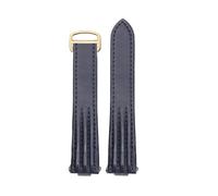 POYNMRE 19 mm 20 Schnellverschluss-Uhrenarmband aus echtem Leder, kompatibel mit Cartier Roadster W6206018 W6206017, Nylon-Armband for Herren und Damen(Nylon Blue gold,19mm)