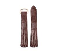 POYNMRE 19 mm 20 Schnellverschluss-Uhrenarmband aus echtem Leder, kompatibel mit Cartier Roadster W6206018 W6206017, Nylon-Armband for Herren und Damen(B Brown rose,19mm)