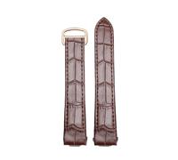 POYNMRE 19 mm 20 Schnellverschluss-Uhrenarmband aus echtem Leder, kompatibel mit Cartier Roadster W6206018 W6206017, Nylon-Armband for Herren und Damen(A Brown rose,19mm)