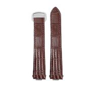 POYNMRE 19 mm 20 Schnellverschluss-Uhrenarmband aus echtem Leder, kompatibel mit Cartier Roadster W6206018 W6206017, Nylon-Armband for Herren und Damen(B Brown silver,19mm)