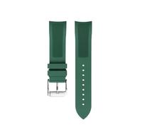 POYNMRE 19 mm schwarz-blaues Fluorkautschuk-Uhrenarmband, kompatibel mit Tissot T41/T006, Longines L3.640/784, 39 Zifferblatt, Sport-Taucheruhr(A -green-silver)