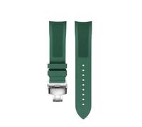 POYNMRE 19 mm schwarz-blaues Fluorkautschuk-Uhrenarmband, kompatibel mit Tissot T41/T006, Longines L3.640/784, 39 Zifferblatt, Sport-Taucheruhr(B-green silver)