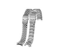 POYNMRE 20 22 mm Edelstahl-Uhrenkette for Herren, kompatibel mit Seiko Nr. 5 SRPD63K1 SRPB41J1 Green Water Ghost Casio MDV-106 Uhrenarmband(Silver gold-five,22mm)