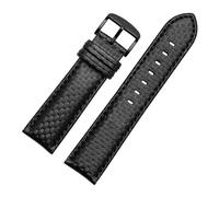 POYNMRE 20 MM 21 22 23 Universal-Uhrenarmband aus schwarzer Kohlefaser, kompatibel mit Herren-Armband, Dornschließe, Schmetterlingsverschluss, weich(Black-black,22mm)