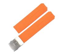 POYNMRE 20 mm 21 schwarz-orangefarbenes Silikonkautschukarmband, kompatibel mit Tissot TOUCH COLLECTION EXPERT SOLAR Serie T091T013 T081 Herrenuhrarmband(Orange silver,20mm)