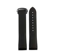 POYNMRE 20 mm 22 Gummi-Silikon-Uhrenarmbänder, kompatibel mit Omega Seamaster 300 Speedmaster-Armband, Seiko HAMILTON-Armband, Moon-Uhrenarmband(Black black,20mm)
