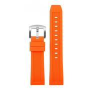POYNMRE 20 mm 22 Gummi-Uhrenarmband mit Schnellverschluss, kompatibel Casio Mido Seiko Citizen Sports, wasserdichtes Silikonarmband(Orange silver,22mm)