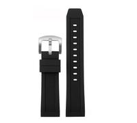POYNMRE 20 mm 22 Gummi-Uhrenarmband mit Schnellverschluss, kompatibel Casio Mido Seiko Citizen Sports, wasserdichtes Silikonarmband(Black silver,22mm)