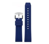 POYNMRE 20 mm 22 Gummi-Uhrenarmband mit Schnellverschluss, kompatibel Casio Mido Seiko Citizen Sports, wasserdichtes Silikonarmband(Blue silver,22mm)