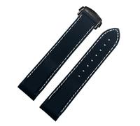 POYNMRE 20 mm/22 mm gebogenes Kautschuk-Uhrenarmband, kompatibel mit Omega Seamaster 300, Hamilton, Tudor, Seiko Water Ghost, wasserdichtes Uhrenarmband(Blue white-black,22mm)