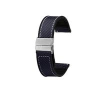 POYNMRE 20 mm 22 mm Nylon-Silikon-Unterband, kompatibel mit Casio EFB-670 EFR-303 EFR-304 Efv-540, Sportarmband, kompatibel mit Seiko Citizen Tissot-Armband(Dark blue,22mm)
