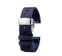 POYNMRE 20 mm 23 Uhrenarmband for Herren und Damen, kompatibel mit Cartier Santos 100 W20073X8 W20106X8 W2020008, Gummiarmband, Silikonarmband(Blue silver Folding,20mm)