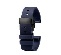 POYNMRE 20 mm 23 Uhrenarmband for Herren und Damen, kompatibel mit Cartier Santos 100 W20073X8 W20106X8 W2020008, Gummiarmband, Silikonarmband(Blue Black Folding,20mm)