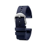 POYNMRE 20 mm 23 Uhrenarmband for Herren und Damen, kompatibel mit Cartier Santos 100 W20073X8 W20106X8 W2020008, Gummiarmband, Silikonarmband(Blue silver pin,20mm)