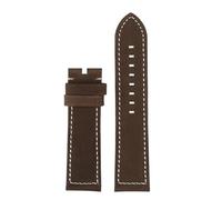 POYNMRE 23 mm schwarzes braunes Leder-Uhrenarmband, kompatibel mit ZENITH PILOT 29.2430 Brass Big Wing Retro Echtleder-Uhrenarmband Herrenkette(Dark brown-nobuckle)