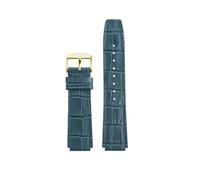 POYNMRE AE1200 Armband 18mm Kompatibel Mit Casio AE-1200 AE1300 A158W/A168 W-216H F-91W F84 F105/108 Weiche Kuh Leder uhr Strap Männer(Blue-Gold Buckle)