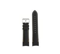 POYNMRE Arc Crazy Horse Echtleder-Uhrenarmband, kompatibel mit Rolex, Schwarz, Grün, Water Ghost, Omega, Tissot, gebogenes Rindsleder-Uhrenarmband, 20 22 m(Black beige sk pin,Width 22mm)