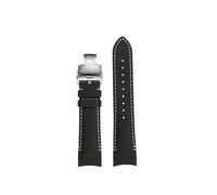 POYNMRE Arc Crazy Horse Echtleder-Uhrenarmband, kompatibel mit Rolex, Schwarz, Grün, Water Ghost, Omega, Tissot, gebogenes Rindsleder-Uhrenarmband, 20 22 m(Black beige sk fold,Width 22mm)