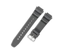 POYNMRE Armband kompatibel mit Casio W218H AE-1200 AE-1100 SGW-300 SGW-400 MRW-200 Uhrenarmband aus Harzsilikon, erfrischendes, bequemes Gummiarmband(Grey Silver Clasp)