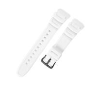 POYNMRE Armband kompatibel mit Casio W218H AE-1200 AE-1100 SGW-300 SGW-400 MRW-200 Uhrenarmband aus Harzsilikon, erfrischendes, bequemes Gummiarmband(White Black Clasp)