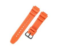 POYNMRE Armband kompatibel mit Casio W218H AE-1200 AE-1100 SGW-300 SGW-400 MRW-200 Uhrenarmband aus Harzsilikon, erfrischendes, bequemes Gummiarmband(Orange Black Clasp)