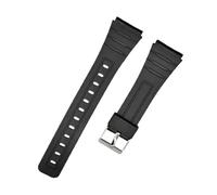 POYNMRE Armband kompatibel mit Casio W800H A158/168 AE1200/1300 Silikon-Armband SGW400 F91W F84 F105/108 Gummiband 16 18 20 mm 22(Black-silver,22mm)