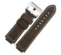 POYNMRE Echtleder-Uhrenarmband, kompatibel mit Timex T49859|T2N720|T2p141|T2n722|723|738|739, Armband Edelstahl-Uhrenarmband(Dark brown-silver)
