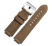 POYNMRE Echtleder-Uhrenarmband, kompatibel mit Timex T49859|T2N720|T2p141|T2n722|723|738|739, Armband Edelstahl-Uhrenarmband(Khaki-silver)