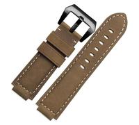 POYNMRE Echtleder-Uhrenarmband, kompatibel mit Timex T49859|T2N720|T2p141|T2n722|723|738|739, Armband Edelstahl-Uhrenarmband(Khaki-black)