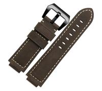 POYNMRE Echtleder-Uhrenarmband, kompatibel mit Timex T49859|T2N720|T2p141|T2n722|723|738|739, Armband Edelstahl-Uhrenarmband(Dark brown-black)