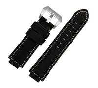 POYNMRE Echtleder-Uhrenarmband, kompatibel mit Timex T49859|T2N720|T2p141|T2n722|723|738|739, Armband Edelstahl-Uhrenarmband(Black-silver)