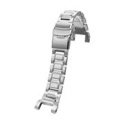 POYNMRE Edelstahl-Uhrenarmband, kompatibel mit Casio GR-B100GB, massives Stahl-Uhrenarmband, 24 mm, silber-schwarzem Herrengürtel(Silver)