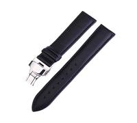 POYNMRE Ersatz-Uhrenarmband 12 mm, 14, 16, 18, 19, 20, 22, 24, mit Faltschließe, aus echtem Leder(Noir,21mm)