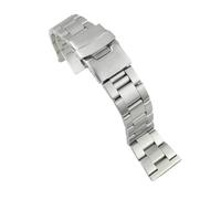 POYNMRE Ersatz-Uhrenarmband aus Edelstahl, 18 mm, 20, 22, 24, 26, Uhrenarmbänder, Doppelverschlussschnalle, Tauchseidenband, Metallarmband(Silver,26mm)