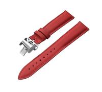 POYNMRE FKM + Leder-Gummi-Segeltucharmband 18 mm 19 20 22 Uhrenarmbänder, perfekt abgestimmt auf jede Uhr(Red With Buckle,18mmx16mm)