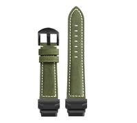 POYNMRE GBD-H1000 Modifiziertes Leder-Uhrenarmband, kompatibel mit Casio Cat Man Series GBD-H1000-1/A4/1A7/8/4, Herren-Lederarmband-Zubehör(A-green-black)