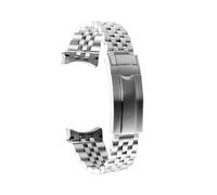 POYNMRE Gebogenes, massives Uhrenarmband, 21 mm, 22, kompatibel mit Tudor 41 m M7941a 79360n M79543, aus Edelstahl for Herren, Arc-Metallkette(Silver,21mm)