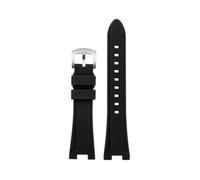 POYNMRE Gekerbtes weiches Silikonarmband, kompatibel mit Citizen NJ0150/NJ0151 Series Watch ME Color Water Ghost Modified Silicone Strap(Black silver pin)