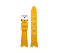 POYNMRE Gekerbtes weiches Silikonarmband, kompatibel mit Citizen NJ0150/NJ0151 Series Watch ME Color Water Ghost Modified Silicone Strap(Yellow silver pin)
