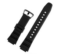 POYNMRE Gummi-Armband kompatibel mit Casio W218h AE-1200/1100 SGW-300 MRW-200 / F-108 wasserdichtes Harz-Silikon-Staubfrei-Armband(Black black)