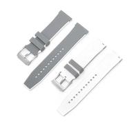 POYNMRE Gummi-Silikonarmband, 22 mm, kompatibel mit Swatch X Blancpain Five Ocean Series, Herren- und Damen-Sportarmband, wasserdicht, Schnellverschluss(Grey white silver)