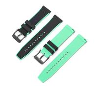 POYNMRE Gummi-Silikonarmband, 22 mm, kompatibel mit Swatch X Blancpain Five Ocean Series, Herren- und Damen-Sportarmband, wasserdicht, Schnellverschluss(Black green black)
